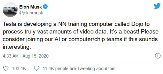 特斯拉開發Dojo神經網絡訓練計算機 幫助實現全自動駕駛目標